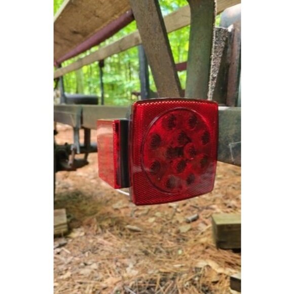 12V Submersible Square Led Trailer Light,Red White LED Stop Turn Tail Lights - Picture 2 of 2